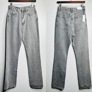 WeWoreWhat Icon High Rise Straight Leg Jeans – Washed Grey | Size 28‎ NWT